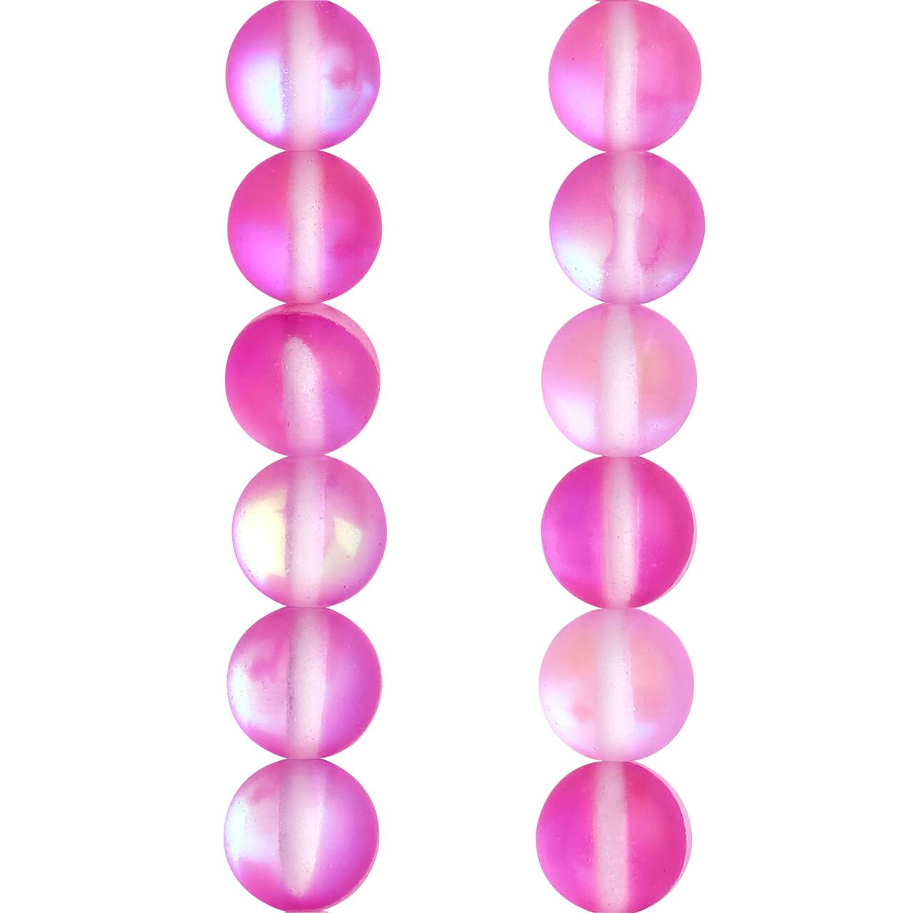 12 Pack: Matte Pink Synthetic Opal Glass Round Beads, 8mm by Bead Landing™